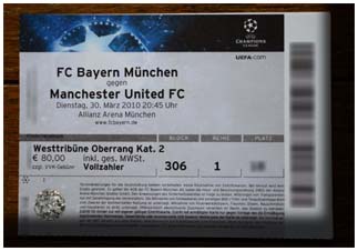 Bayern Munchen Champions League Ticket